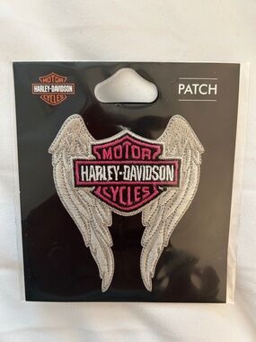 Harley-Davidson Women's Pink & Silver Winged Shield Patch